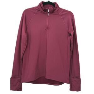 Athleta Whistler Athletic Quarter Zip Pullover Small Maroon Performance Outdoor